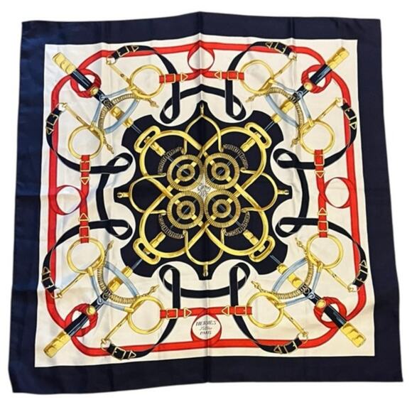 Hermès Eperon D'Or Silk Scarf 90cm Equestrian Design - Picture 1 of 7